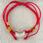 Type A Faint Lavender Jadeite Ping An Kou String Bracelet 2.91g 15.0 by 5.8mm - Huangs Jadeite and Jewelry Pte Ltd