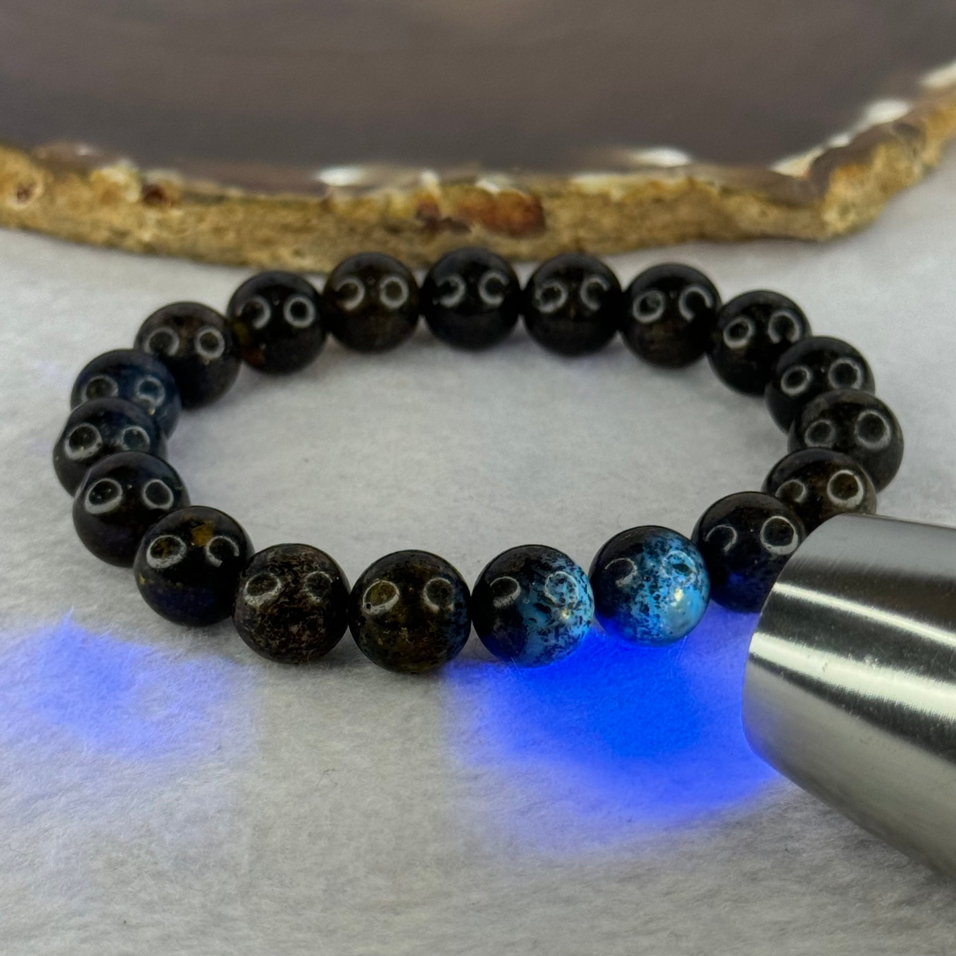 Natural Medicine Amber Beads Bracelet 天然药珀手链 10.38g 16cm 10.1mm 19 Beads - Huangs Jadeite and Jewelry Pte Ltd