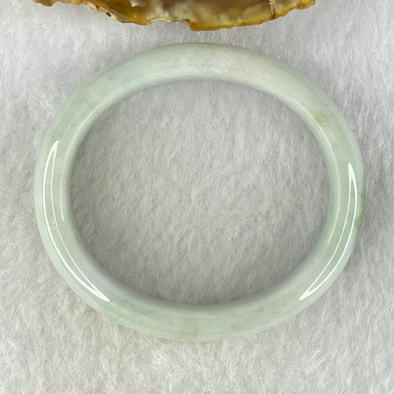 Type A Lavender and Green Jadeite Oval Bangle Internal Diameter 51.4mm 43.39g 13.1 by 7.2mm (Very Slight Internal Lines) - Huangs Jadeite and Jewelry Pte Ltd