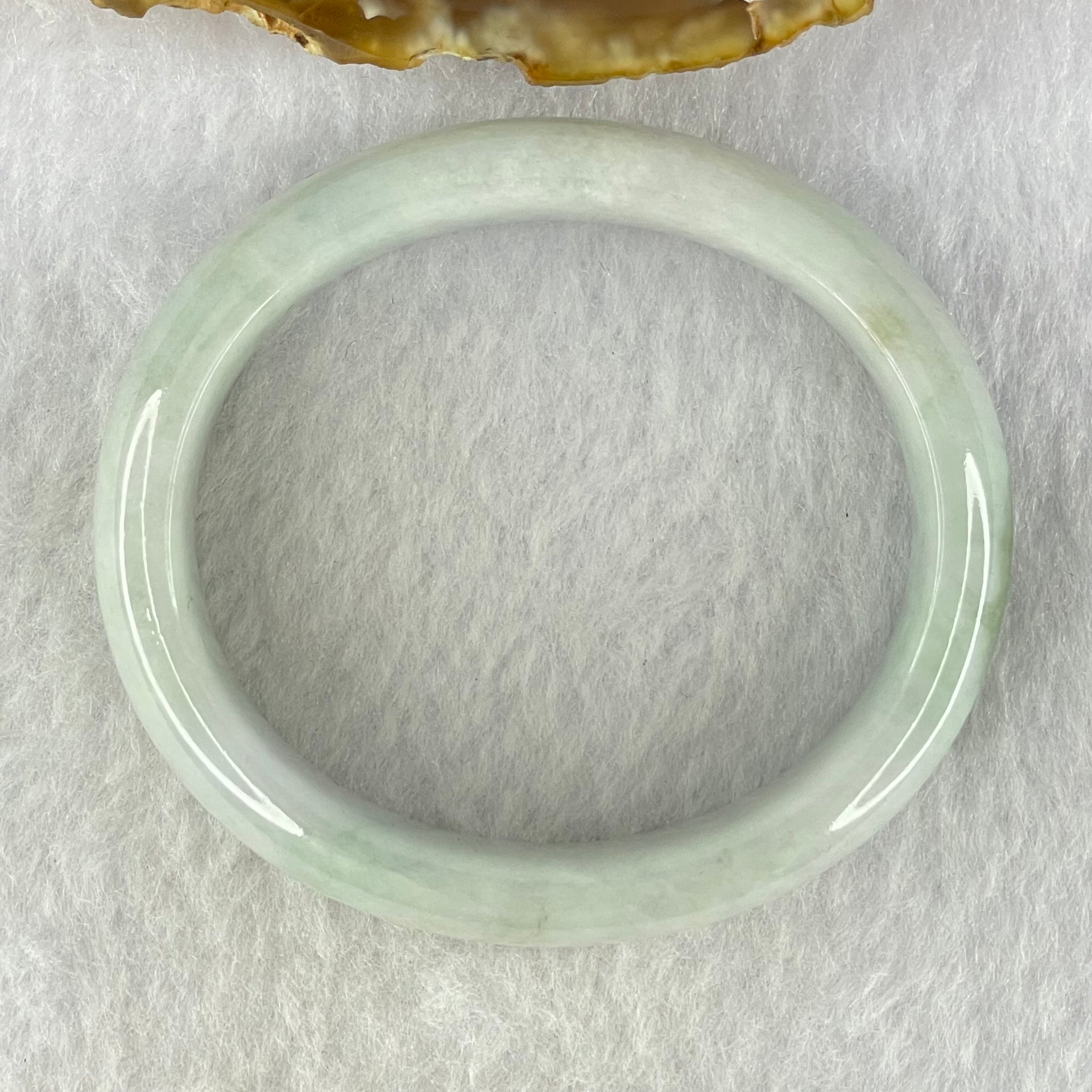 Type A Lavender and Green Jadeite Oval Bangle Internal Diameter 51.4mm 43.39g 13.1 by 7.2mm (Very Slight Internal Lines) - Huangs Jadeite and Jewelry Pte Ltd