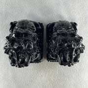 Black Pair of Fu Gou Display 3,541.2g Each about 75.0 by 100.0 by 172.0mm - Huangs Jadeite and Jewelry Pte Ltd
