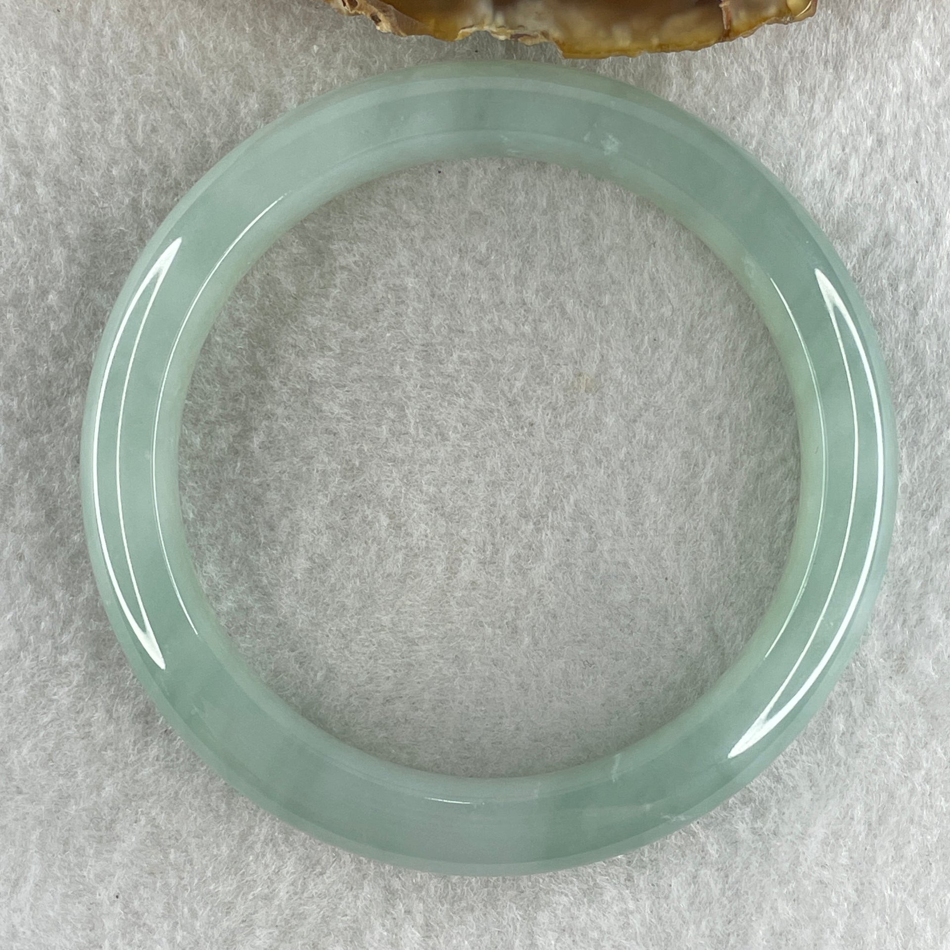 High Quality Type A Natural Icy Sky Blue Jadeite Bangle 55.40g Internal Diameter 58.2mm 11.2 by 9.3mm (Close to Perfect) - Huangs Jadeite and Jewelry Pte Ltd