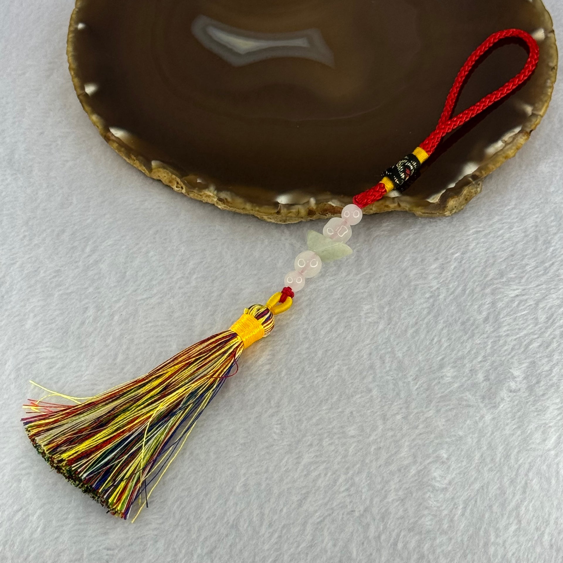 Type A Green Lavender Jadeite Gold Ingot Charm with Crystals Display 6.77g 18.1 by 6.6 by 5.8mm - Huangs Jadeite and Jewelry Pte Ltd