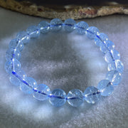 Above Average Natural Blue Topaz Beads Bracelet 26.15g 15.5cm 8.7mm 22 Beads - Huangs Jadeite and Jewelry Pte Ltd