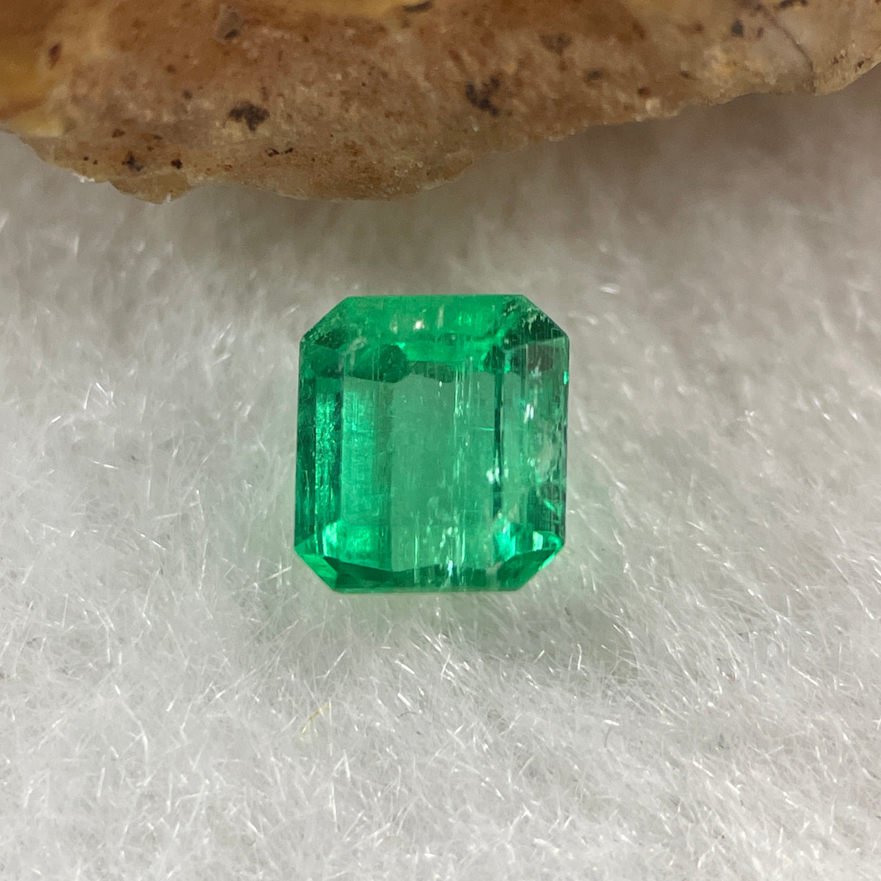 Natural Colombia Green Emerald (Beryl) Cut-Cornered Rectangular step cut 0.63ct 5.2 by 4.3 by 3.2mm - Huangs Jadeite and Jewelry Pte Ltd