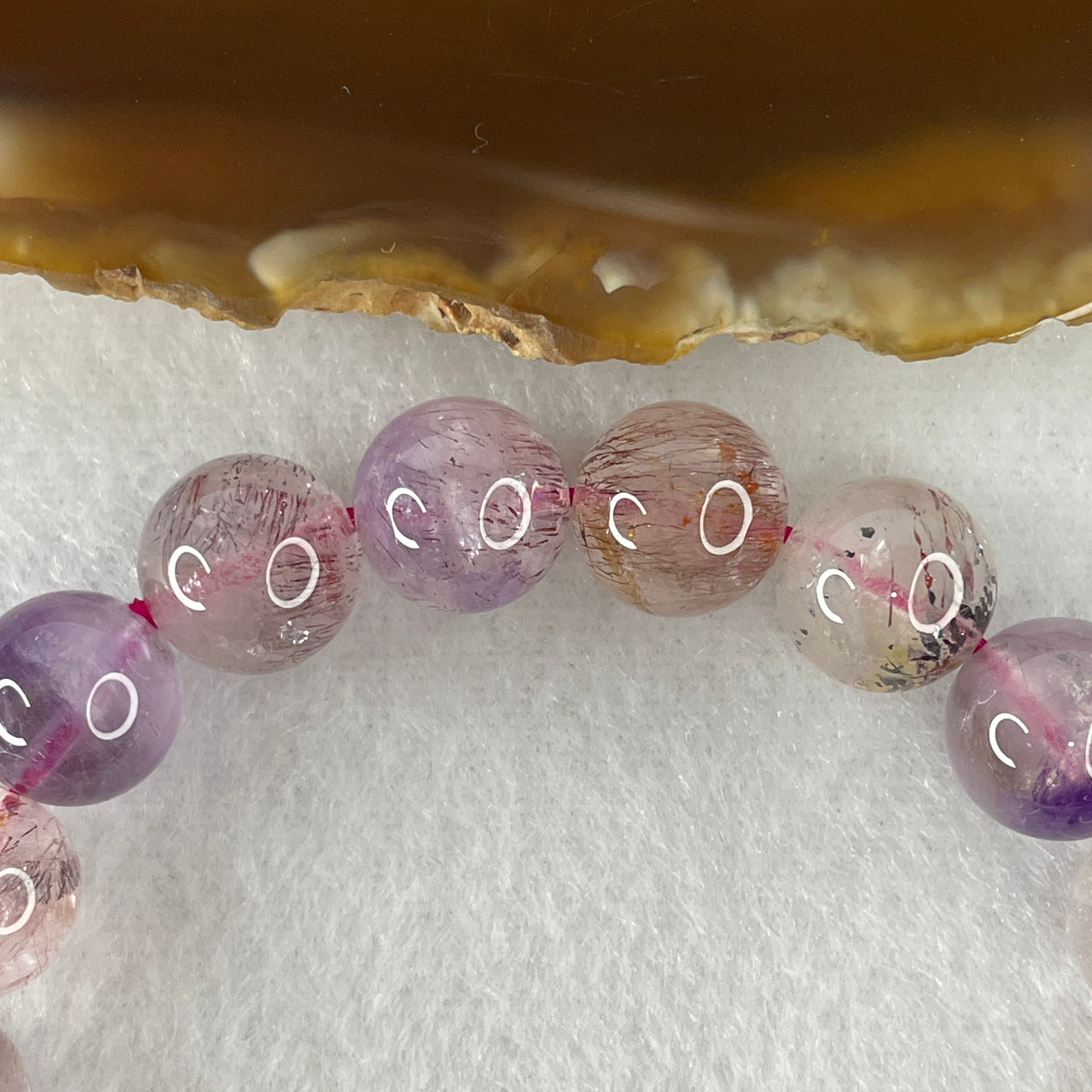 Certified Above-Average Grade Natural Super 7 Crystal Beads Bracelet | Authentic Sacred Seven Multi-Mineral Inclusions Quartz Spiritual Catalyst & Auric Shield Bracelet (32.18g | 16.5cm Length | 10.8mm | 19 Beads)