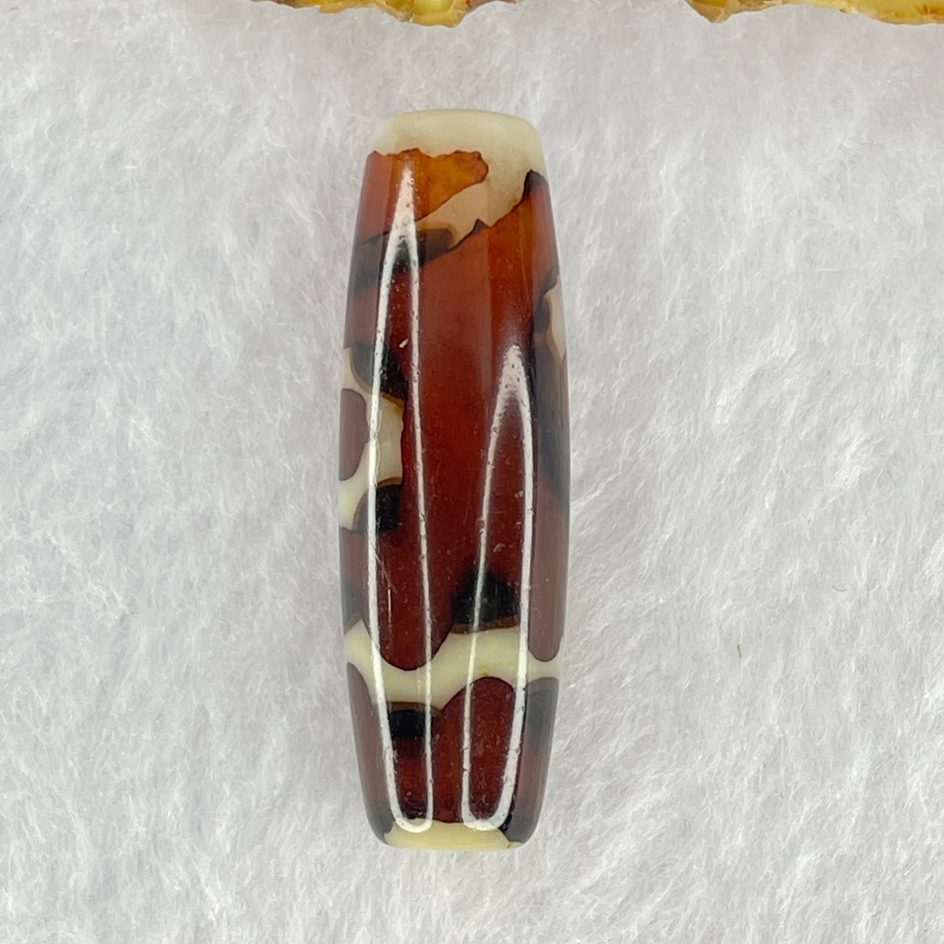 Natural Powerful Tibetan Old Oily Agate Sky Door Serenity 1 Eye Dzi Bead Heavenly Master (Tian Zhu) 一眼天诛 8.72g 37.8 by 11.9mm - Huangs Jadeite and Jewelry Pte Ltd