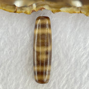 Natural Powerful Tibetan Old Oily Agate Double Nectar Vessel Dzi Bead Heavenly Master (Tian Zhu) 花蜜容器眼天珠 7.04g 38.0 by 10.9mm - Huangs Jadeite and Jewelry Pte Ltd