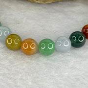 High Grade Type A Multi Color Jadeite Bracelet 21 Beads 22.45g 8.6mm - Huangs Jadeite and Jewelry Pte Ltd
