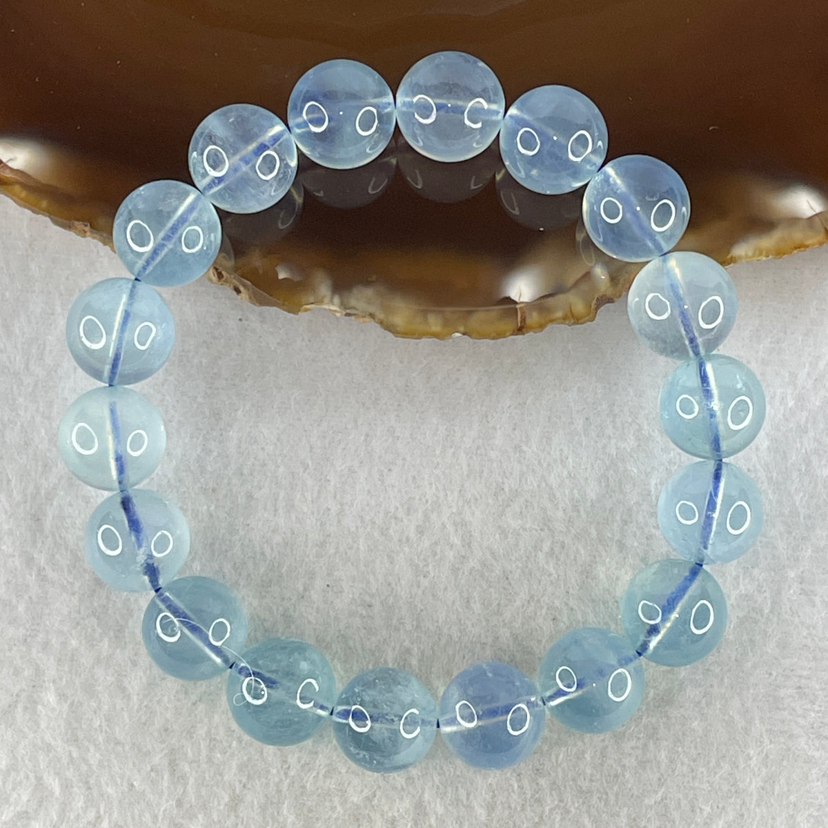 Certified Above Average Natural Aquamarine Beads Bracelet | 17cm with 18 Beads 11.8mm (39.55g | Throat & Third Eye Chakra Harmony, Tranquil Communication & Serene Wealth Shield)