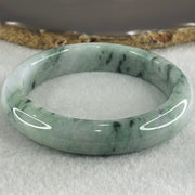 Type A Light Green Lavender with Dark Blueish Green Piao Hua Jadeite Bangle 69.22g Internal Diameter 60.8mm 13.0 by 9.1mm - Huangs Jadeite and Jewelry Pte Ltd