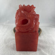 Red Cherry Quartz Dragon Seal Display 1,389.7g 73.2 by 72.9 by 151.0mm - Huangs Jadeite and Jewelry Pte Ltd