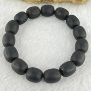 Natural Dark Matt Black Amber Beads Bracelet 天然大黑天翁琥珀手链 16.96g 18cm 11.7mm 15 Beads - Huangs Jadeite and Jewelry Pte Ltd