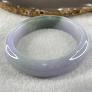 Type A Lavender with Green Jadeite Oval Bangle 60.46g Internal Diameter 56.2mm 13.6 by 8.7mm (Very Fine Internal Lines) - Huangs Jadeite and Jewelry Pte Ltd