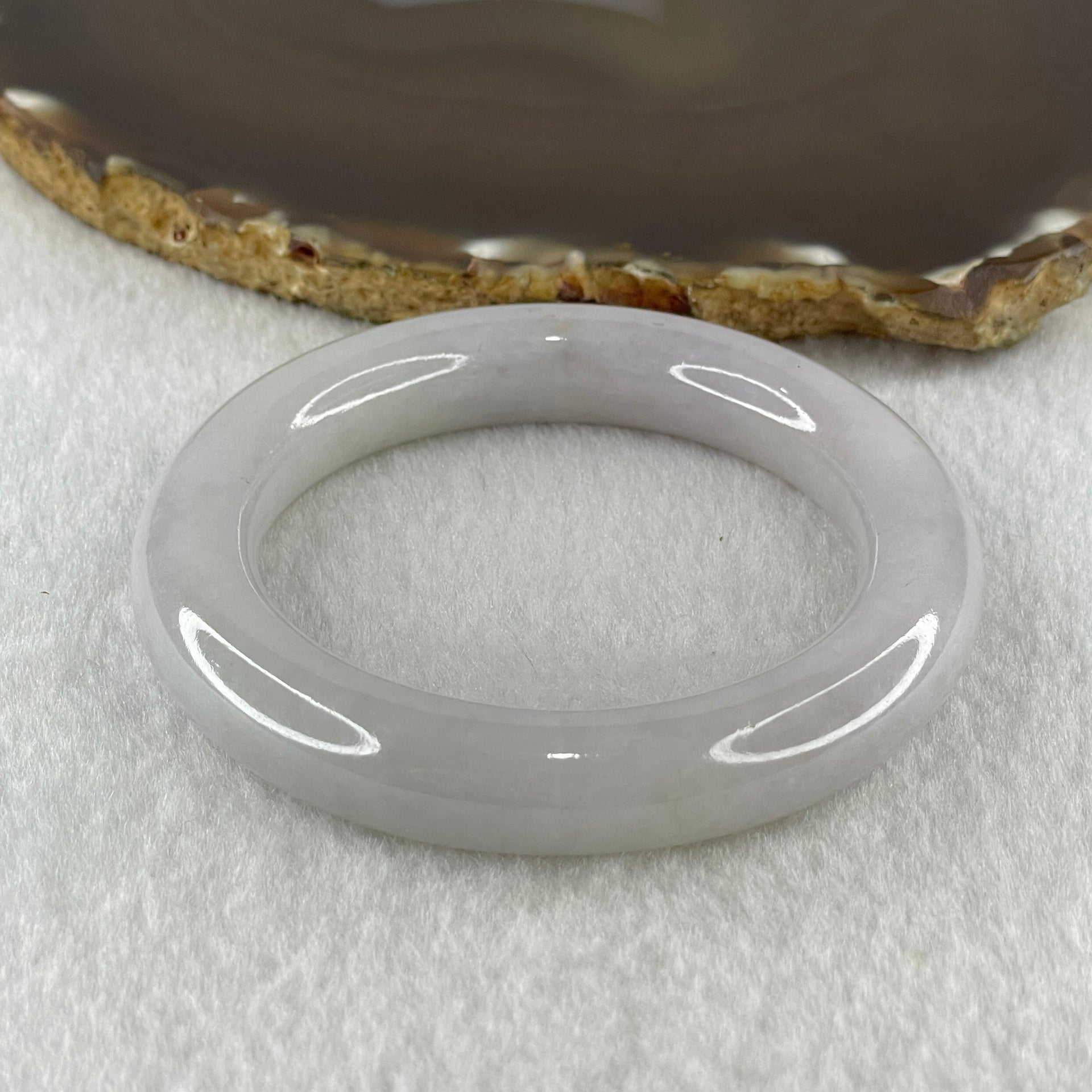 Natural Type A Jelly Faint Lavender Jadeite Bangle 64.29g Inner Diameter 51.4mm 11.4 by 11.2mm (Slight External Line) - Huangs Jadeite and Jewelry Pte Ltd