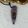 Natural Auralite 23 Pixiu on Dragon Tooth Pendent 天然极光23貔貅龙呀牌 8.27g 47.2 by 15.6 by 7.4mm - Huangs Jadeite and Jewelry Pte Ltd