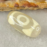 Natural Powerful Tibetan Old Oily Agate 3 Eyes Dzi Bead Heavenly Master (Tian Zhu) 三眼天诛 2.41g 19.3 by 9.4mm - Huangs Jadeite and Jewelry Pte Ltd