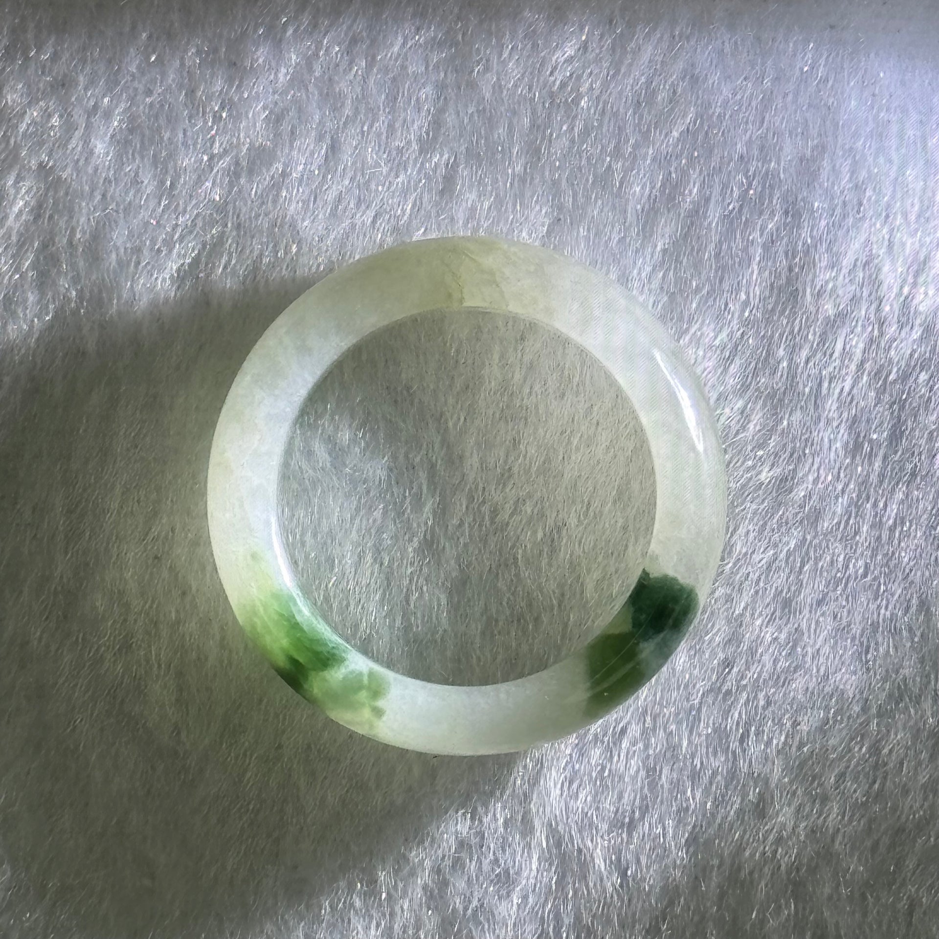 Type A Light Lavender Green with Blueish Green Patches Jadeite Ring 3.11g 5.5 by 3.5mm US6.6 HK14.5 (Very Slight Internal Line) - Huangs Jadeite and Jewelry Pte Ltd