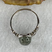 Good Grade Natural Green Phantom Quartz Ring in S925 Sliver 2.32g 10.5 by 8.2 by 5.5mm (Adjustable Size) - Huangs Jadeite and Jewelry Pte Ltd