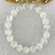 Natural White Phantom Quartz Beads Bracelet 31.98g 17cm 10.8mm 19 Beads - Huangs Jadeite and Jewelry Pte Ltd