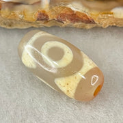 Natural Powerful Tibetan Old Oily Agate 3 Eyes Dzi Bead Heavenly Master (Tian Zhu) 三眼天诛 3.02g 20.0 by 10.1mm - Huangs Jadeite and Jewelry Pte Ltd