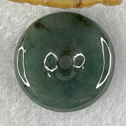 Type A Dark Blueish Green Jadeite Ping An Kou Donut Pendant 4.74g 21.3 by 5.0mm - Huangs Jadeite and Jewelry Pte Ltd