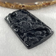 Type A Opaque to Partial Translucent Black Omphacite Jadeite Zhong Kui Pendant 27.73g 61.3 by 37.4 by 8.9mm - Huangs Jadeite and Jewelry Pte Ltd