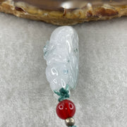 Natural Type A Faint Lavender with Blue Spot Jadeite Cabbage Pendant | Hundred Wealth & Abundance Talisman (8.94g | 33.5 x 12.9 x 12.0mm) - Huangs Jadeite and Jewelry Pte Ltd