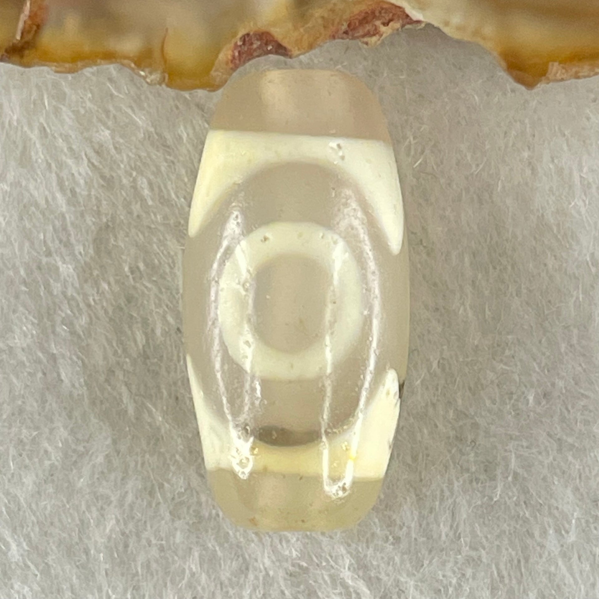 Natural Powerful Tibetan Old Oily Agate 3 Eyes Dzi Bead Heavenly Master (Tian Zhu) 三眼天诛 2.80g 20.1 by 9.9mm - Huangs Jadeite and Jewelry Pte Ltd