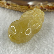 Natural Golden Rutilated Quartz Pixiu Charm 13.79g 33.3 by 17.9 by 14.6mm - Huangs Jadeite and Jewelry Pte Ltd