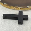 Type A Opaque Black Omphasite Jadeite Cross Pendent A货墨翠十字架 19.61g 55.3 by 35.1 by 7.3 mm - Huangs Jadeite and Jewelry Pte Ltd