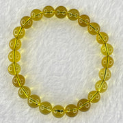 Natural Yellow Golden Amber Beads Bracelet 5.19g 15cm 7.4mm 24 Beads - Huangs Jadeite and Jewelry Pte Ltd