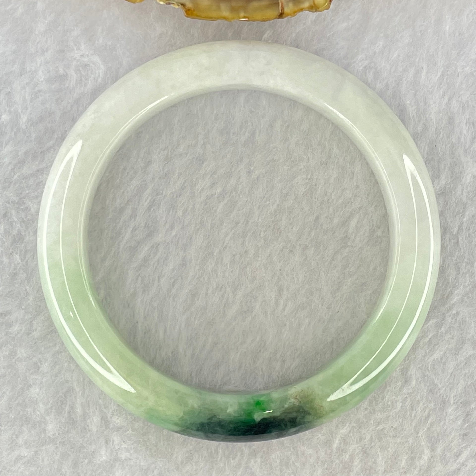 Type A Green Lavender with Dark Green Piao Hua Jadeite Bangle Internal Diameter 52.7mm 44.21g 10.1 by 8.4mm (Slight Internal Lines) - Huangs Jadeite and Jewelry Pte Ltd