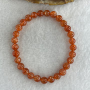 Very Good Natural Golden Sun Stone Beads Bracelet 11.60g 16cm 6.8mm 29 Beads - Huangs Jadeite and Jewelry Pte Ltd