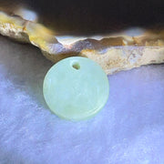 Type A Blueish Green Jadeite Mini Round Wu Shi Pai Pendant 1.34g 14.9 by 2.4mm - Huangs Jadeite and Jewelry Pte Ltd