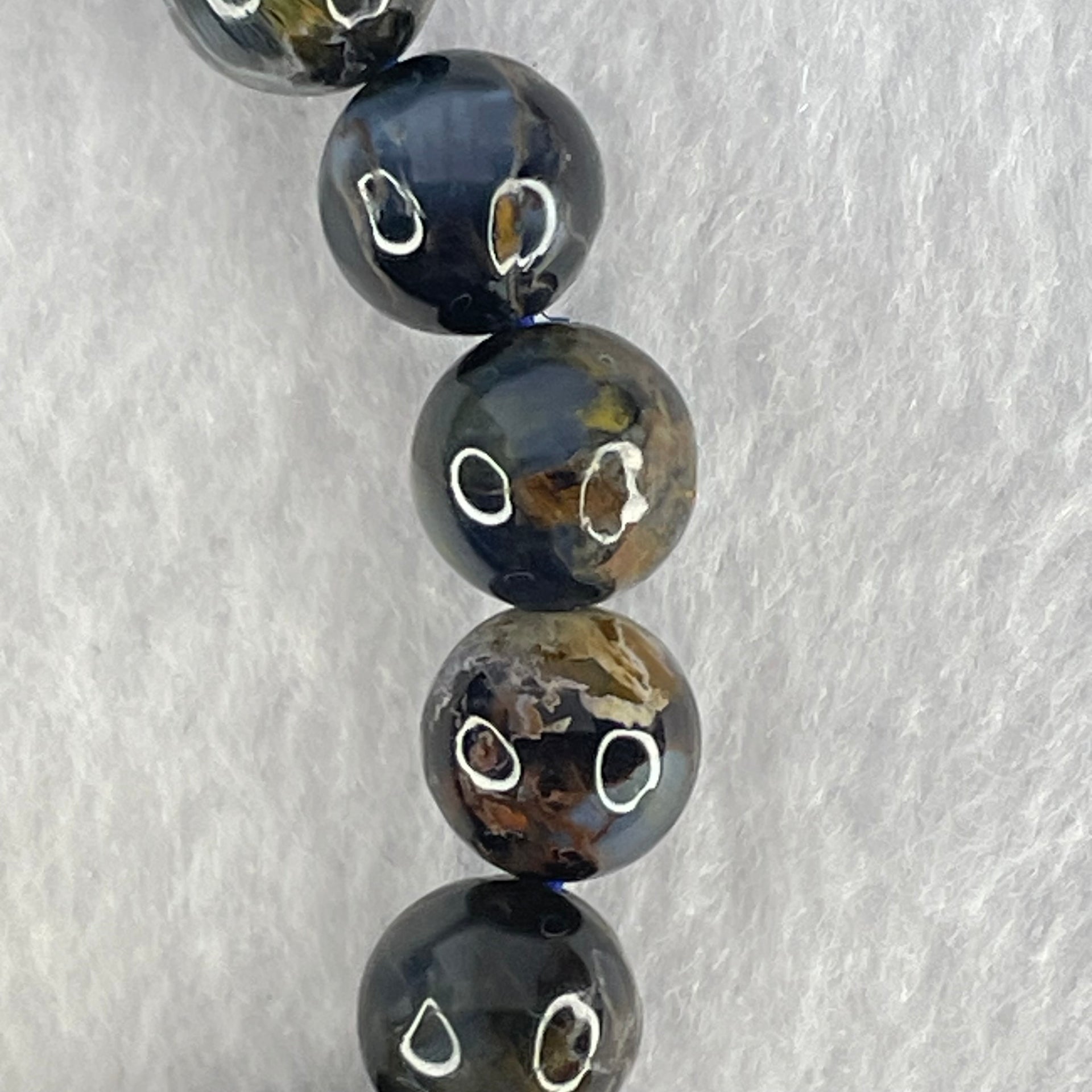 Good Grade Natural Petersite Beads Bracelet 26.38g 16cm 10.4mm 19 Beads - Huangs Jadeite and Jewelry Pte Ltd