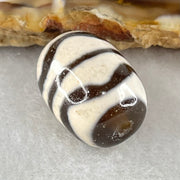 Natural Powerful Tibetan Old Oily Agate Double Tiger Tooth Daluo Dzi Bead Heavenly Master (Tian Zhu) 虎呀天诛 4.39g 17.6 by 12.9mm - Huangs Jadeite and Jewelry Pte Ltd