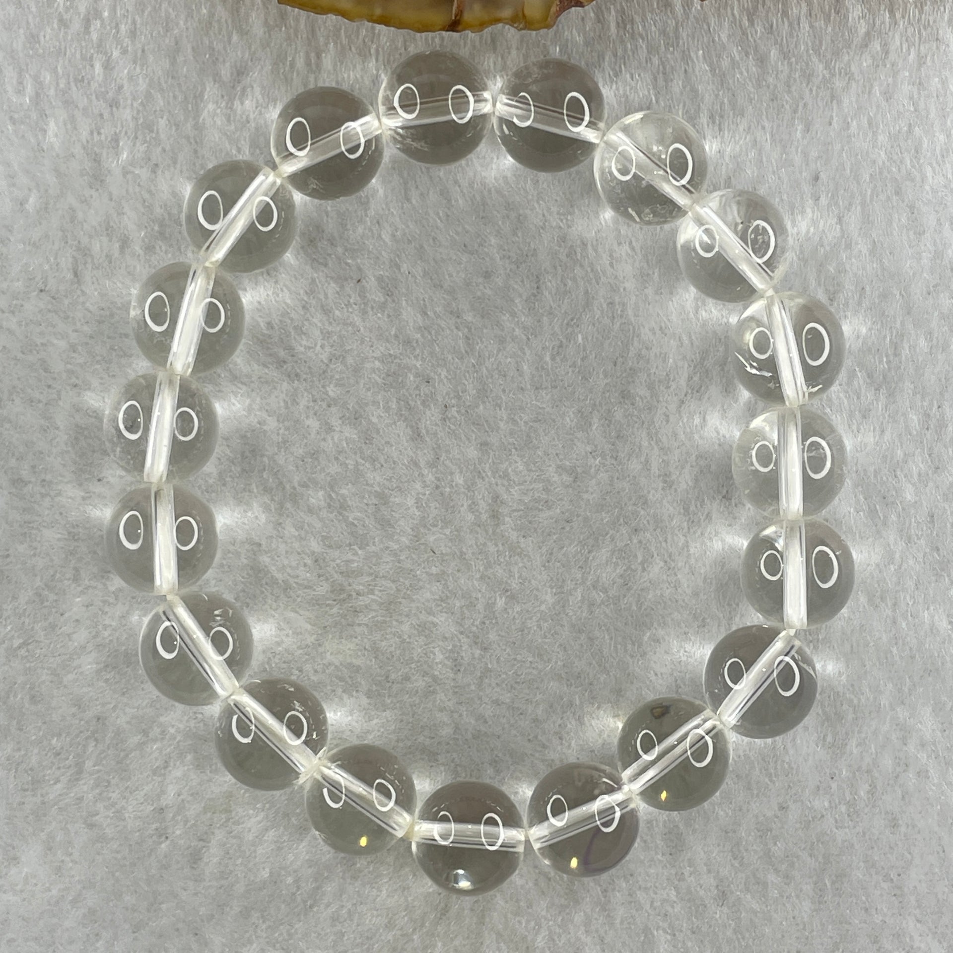 Natural Clear Quartz Beads Bracelet 26.40g 15cm 10.1mm 19 Beads - Huangs Jadeite and Jewelry Pte Ltd