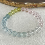 Very Very High Grade Transparent Natural Morganite Beryl Beads Bracelet 13.78g 16cm 7.3mm 27 Beads - Huangs Jadeite and Jewelry Pte Ltd