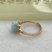 Natural Larimar in S925 Silver Rose Gold Color Ring (Adjustable Size) 2.36g 10.1 by 7.8 by 5.0mm - Huangs Jadeite and Jewelry Pte Ltd