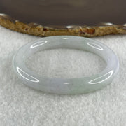 Type A Natural Light Lavender Light Green Jadeite Oval Bangle 37.95g Inner Diameter 54.6mm 9.3 by 8.7mm (Very Very Slight Internal Lines) - Huangs Jadeite and Jewelry Pte Ltd