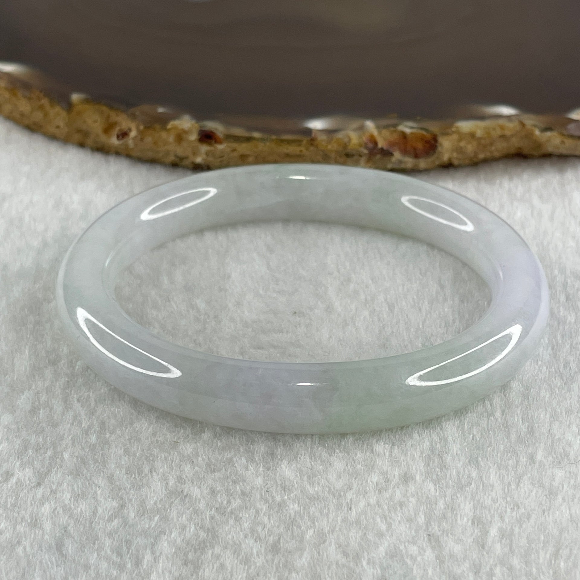 Type A Natural Light Lavender Light Green Jadeite Oval Bangle 37.95g Inner Diameter 54.6mm 9.3 by 8.7mm (Very Very Slight Internal Lines) - Huangs Jadeite and Jewelry Pte Ltd
