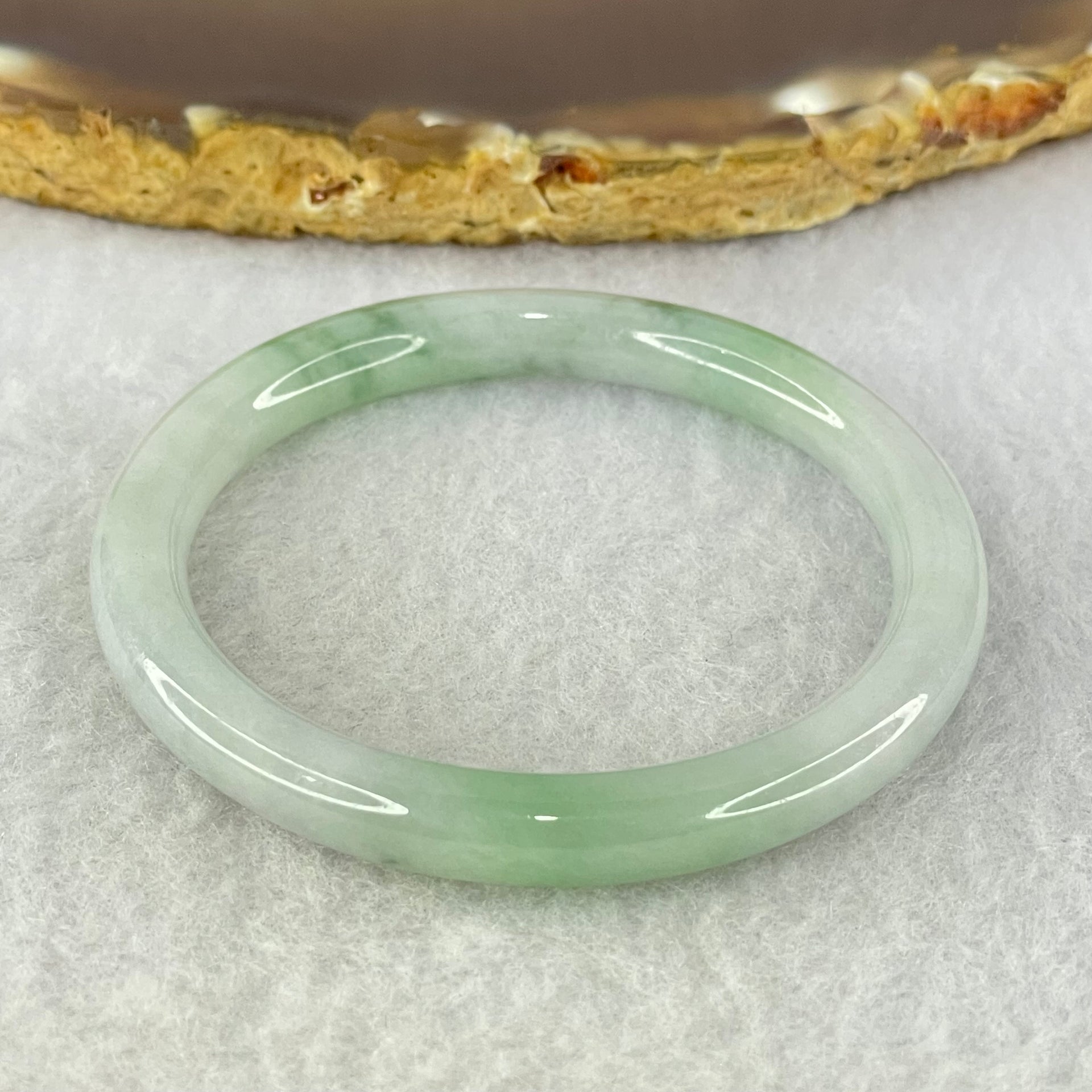 Type A Lavender and Green Jadeite Bangle Internal Diameter 44.0mm 15.58g 6.1 by 6.1mm (Very Very Fine Internal Line) - Huangs Jadeite and Jewelry Pte Ltd