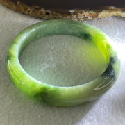 Type A Green with Dark Green Piao Hua Jadeite Bangle 52.75g Internal Diameter 58.0mm 11.1 by 9.3mm (External Lines and Internal Lines) - Huangs Jadeite and Jewelry Pte Ltd