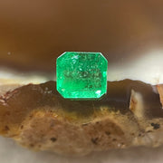 Natural Colombia Vivid Green Emerald (Beryl) Cut-Cornered Rectangular Step cut 0.44ct 4.8 by 4.6 by 2.9mm - Huangs Jadeite and Jewelry Pte Ltd