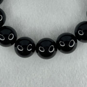 Natural Black Moldavite Meteorite Crystal Beads Bracelet 52.32g 18cm 14.3mm 15 Beads - Huangs Jadeite and Jewelry Pte Ltd