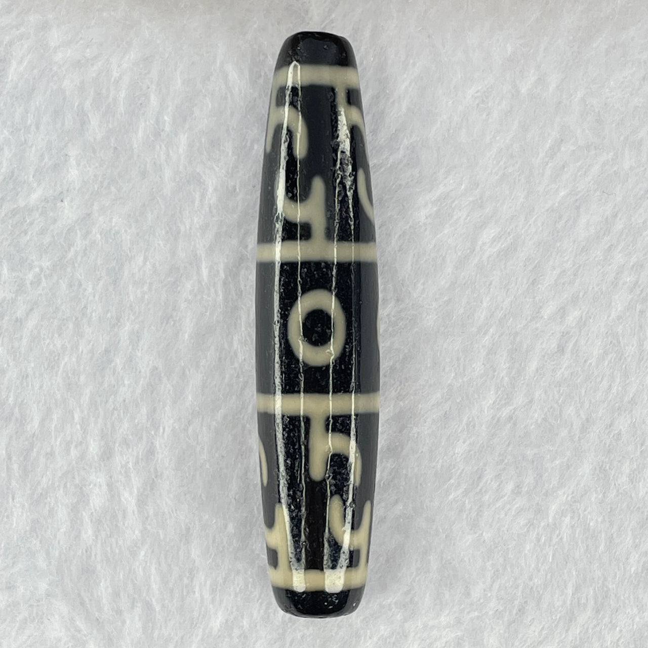 Natural Powerful Tibetan Old Oily Agate 3 Eyed Dharma Vajra Dzi Bead Heavenly Master (Tian Zhu) 三眼金刚杵天珠 13.67g 58.6 by 12.5mm - Huangs Jadeite and Jewelry Pte Ltd