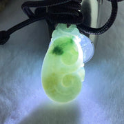Type A Blueish Green Jadeite Ruyi Pendent 9.01g 31.5 by 17.5 by 7.5mm - Huangs Jadeite and Jewelry Pte Ltd