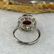 Natural Red Carnelian Agate with Crystals In 925 Sliver Ring (Adjustable Size) 3.89g 8.0 by 8.0 by 6.5mm - Huangs Jadeite and Jewelry Pte Ltd