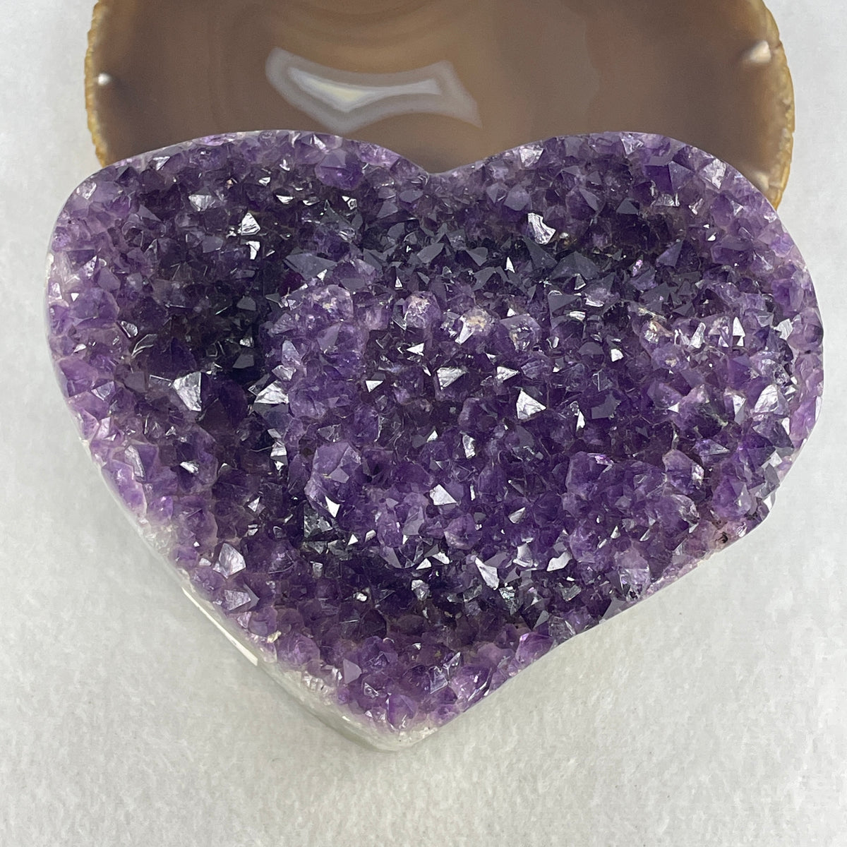 Natural Amethyst Heart Shape Display Specimen | 150.5mm Deep Purple Crystal Cluster (1,192.6g | 150.5x122.5x65.2mm)